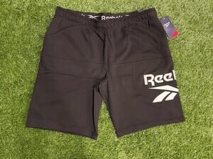 Reebok Men's Low Kick Fleece Shorts Black Size XXL New With Tags Elastic Waist
